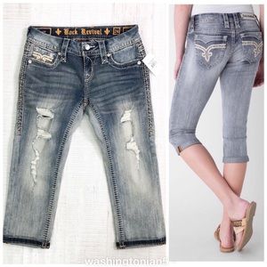 Rock Revival Vivian Stretch Cropped Jeans Distress